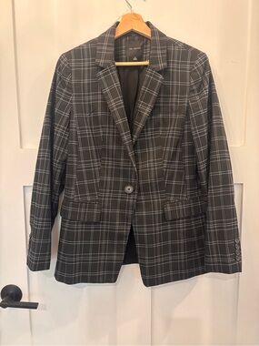 The Limited Black Windowpane Plaid Blazer